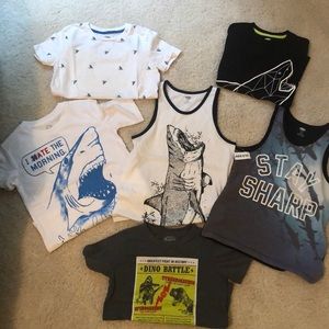 Shark shirts and Dino shirt - Excellent Condition